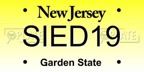 SIED19 New Jersey License Plate
