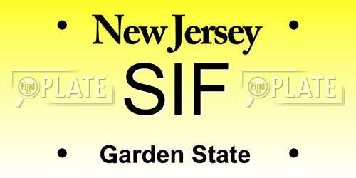 SIF New Jersey License Plate