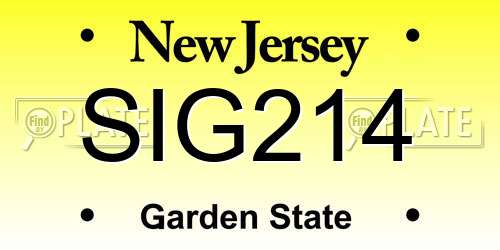 SIG214 New Jersey License Plate