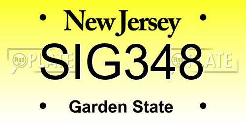 SIG348 New Jersey License Plate