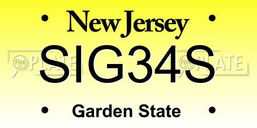 SIG34S New Jersey License Plate