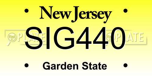 SIG440 New Jersey License Plate