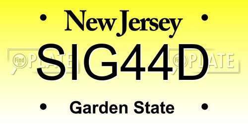 SIG44D New Jersey License Plate