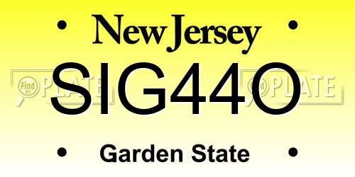 SIG44O New Jersey License Plate