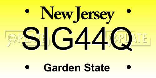 SIG44Q New Jersey License Plate