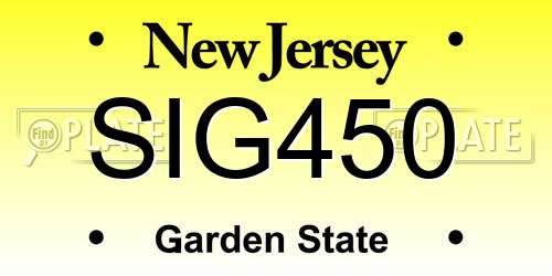 SIG450 New Jersey License Plate