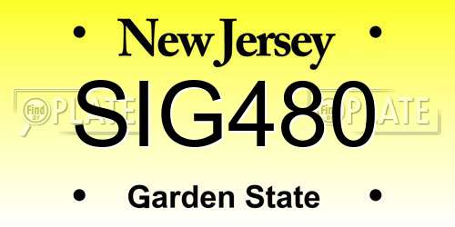 SIG480 New Jersey License Plate