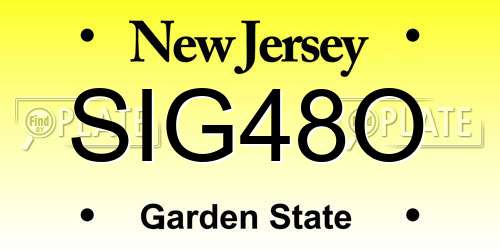 SIG48O New Jersey License Plate