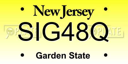 SIG48Q New Jersey License Plate