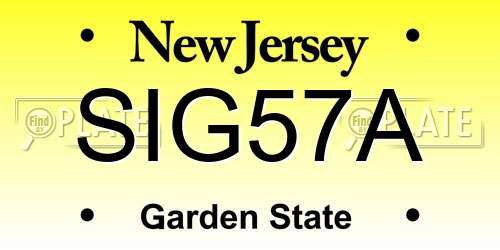 SIG57A New Jersey License Plate