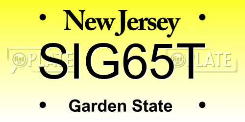 SIG65T New Jersey License Plate