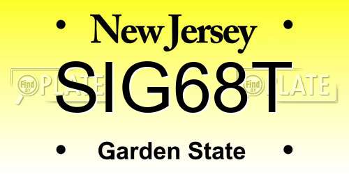 SIG68T New Jersey License Plate