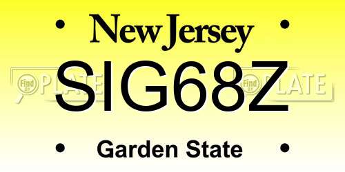 SIG68Z New Jersey License Plate