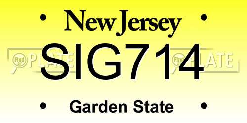 SIG714 New Jersey License Plate