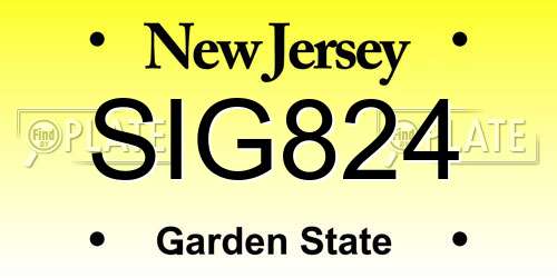 SIG824 New Jersey License Plate