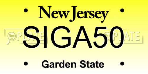 SIGA50 New Jersey License Plate