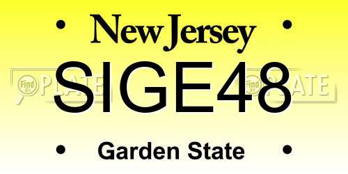 SIGE48 New Jersey License Plate