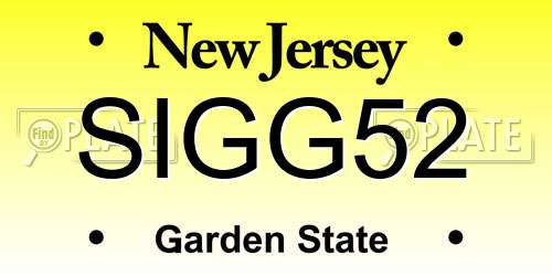 SIGG52 New Jersey License Plate