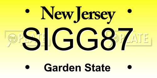 SIGG87 New Jersey License Plate