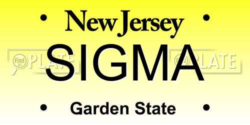 SIGMA New Jersey License Plate