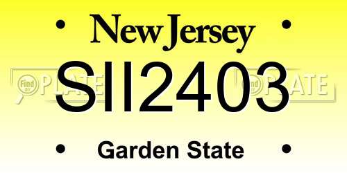 SII2403 New Jersey License Plate