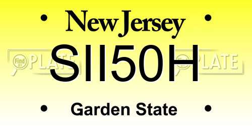 SII50H New Jersey License Plate