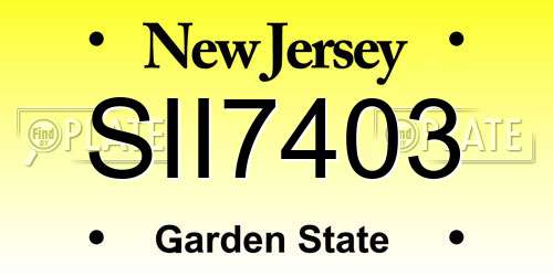 SII7403 New Jersey License Plate