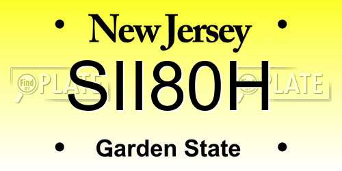 SII80H New Jersey License Plate