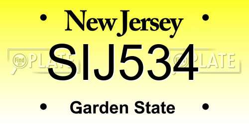 SIJ534 New Jersey License Plate