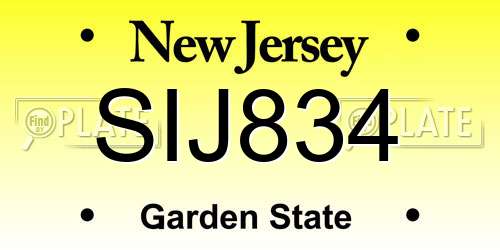 SIJ834 New Jersey License Plate