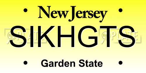 SIKHGTS New Jersey License Plate