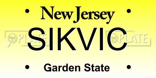 SIKVIC New Jersey License Plate