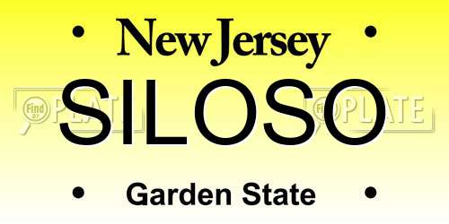 SILOSO New Jersey License Plate
