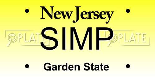 SIMP New Jersey License Plate