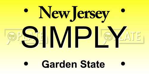 SIMPLY New Jersey License Plate