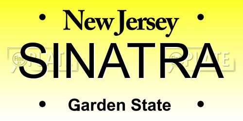 SINATRA New Jersey License Plate