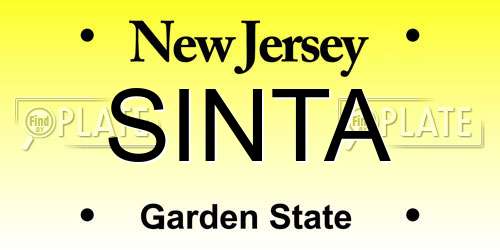 SINTA New Jersey License Plate