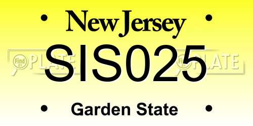SIS025 New Jersey License Plate
