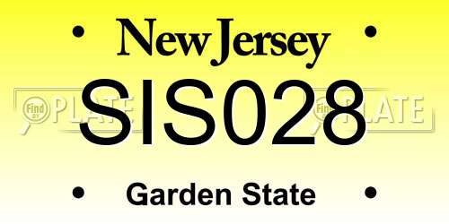 SIS028 New Jersey License Plate