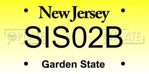 SIS02B New Jersey License Plate