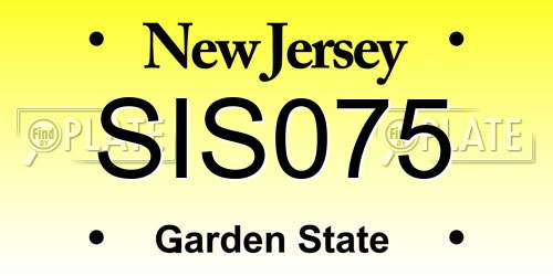 SIS075 New Jersey License Plate