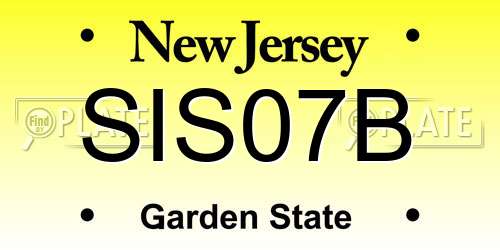 SIS07B New Jersey License Plate