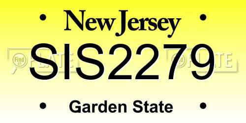 SIS2279 New Jersey License Plate