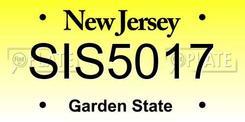 SIS5017 New Jersey License Plate