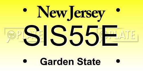 SIS55E New Jersey License Plate