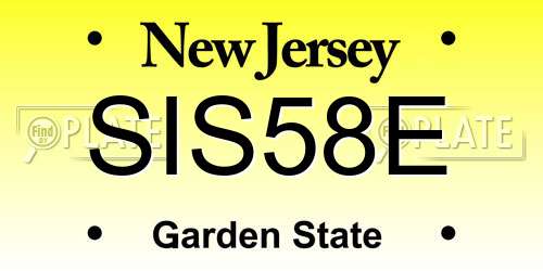 SIS58E New Jersey License Plate