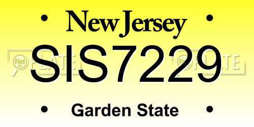 SIS7229 New Jersey License Plate