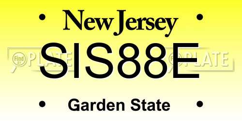 SIS88E New Jersey License Plate