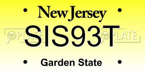 SIS93T New Jersey License Plate