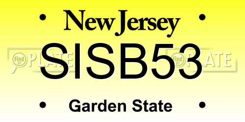 SISB53 New Jersey License Plate